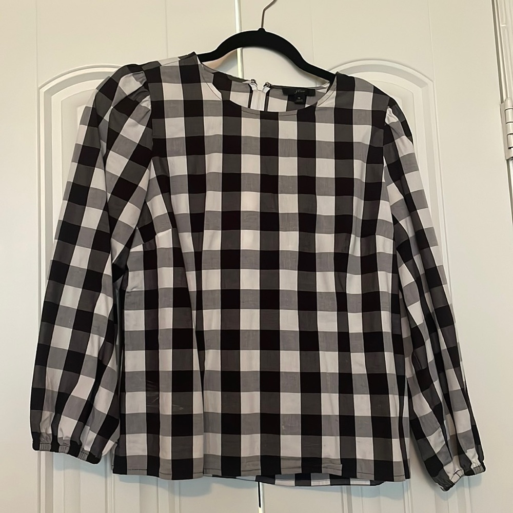 Jcrew Gingham top size 6